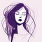 Purple Girl Watercolor Illustration: Elegant And Emotive Art