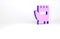 Purple Gloves icon isolated on white background. Extreme sport. Sport equipment. Minimalism concept. 3d illustration 3D