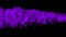 Purple glowing smoke moving floating on black background.