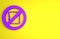 Purple Gluten free grain icon isolated on yellow background. No wheat sign. Food intolerance symbols. Minimalism concept