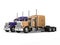 Purple and gold big semi - trailer trucks - side by side