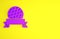 Purple Golf ball icon isolated on yellow background. Minimalism concept. 3d illustration 3D render