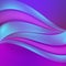 Purple gradient background with blue tint. Wavy lines.