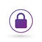 Purple gradient Simple lock icon in circle. vector illustration isolated on white background. clean design