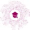Purple Graduation cap on globe icon isolated on white background. World education symbol. Online learning or e-learning