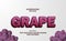 Purple grape fruit juice text effect style. editable font