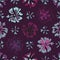 Purple Graphic Large Scale Flower Blooms Pattern