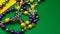 Purple, green, and gold beads create festive Mardi Gras decoration generated by AI
