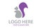 Purple and Grey Color Abstract Animal Squirrel Logo Design