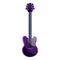 Purple guitar icon, cartoon style