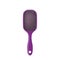 Purple hairbrush for everyday hair care and brushing. Hairdresser tool plastic comb icon