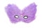 Purple hairy carnival mask with black beads