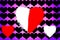 Purple Half Red And White Hearts Background