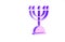 Purple Hanukkah menorah icon isolated on white background. Hanukkah traditional symbol. Holiday religion, jewish