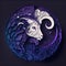 Purple Head Circle Aries Horoscope