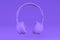 Purple headphones on monochrome background