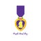 Purple Heart Day. Isolated vector badge