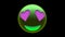 Purple Heart Eyes Face emoji icon  isolated on black background for social media, app and logo