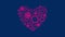Purple heart shape from tech gears video animation