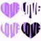Purple Hearts Love Word Pattern