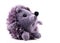  purple hedgehog knitted toy - toy for children on a white background