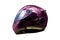Purple Helmet used bikers, to protect the head in safe driving.