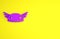 Purple Helmet with wings icon isolated on yellow background. Greek god Hermes. Minimalism concept. 3d illustration 3D