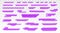 Purple highlighter lines set isolated on transparent background. Marker pen highlight underline strokes. Vector hand