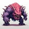 Purple Horned Monster: Commissioned 2d Game Art In Snes Jrpg Boss Style