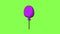 Purple hot air balloon. 3d video animation. Background with green chroma key background video 4k looped