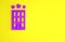 Purple Hotel building icon isolated on yellow background. Minimalism concept. 3d illustration 3D render