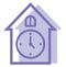 Purple house clock, icon