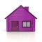 Purple house icon 3d illustration