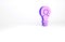 Purple Human head with lamp bulb icon isolated on white background. Minimalism concept. 3d illustration 3D render