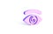 Purple Hypnosis icon isolated on white background. Human eye with spiral hypnotic iris. Minimalism concept. 3d