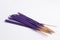 Purple Incence sticks on white background