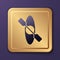 Purple Kayak and paddle icon isolated on purple background. Kayak and canoe for fishing and tourism. Outdoor activities