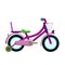 purple kids bicycle with detachable wheels vector