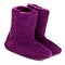 Purple knitted slipper boots