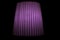 Purple lamp shade. Object in interior. Paper reflected lampshade. Rib