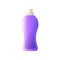 Purple large volume plastic bottle with liquid detergent for dishes isolated on white background.