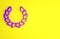 Purple Laurel wreath icon isolated on yellow background. Triumph symbol. Minimalism concept. 3d illustration 3D render