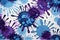 Purple light blue batik color splashes creative artistry