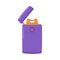 Purple Lighter as Portable Device for Igniting Cigarette and Generating Flame Vector Illustration