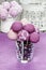 Purple and lilac cake pops