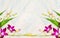 Purple Lilies on light shabby chic background, florist arrangements