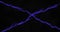 Purple lines of electrical current crossing on black background