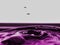 Purple liquid drops forming a ripple like a wine or food grape juice.