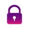 purple lock close icon