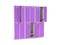 Purple lockers. Two row section of lockers for schoool or gym